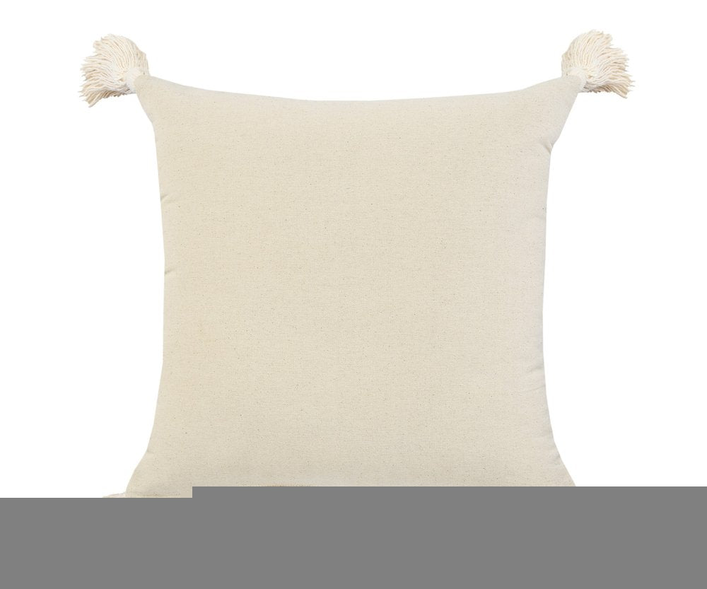 20" X 20" Black Off-White Yellow And Orange 100% Cotton Geometric Zippered Pillow
