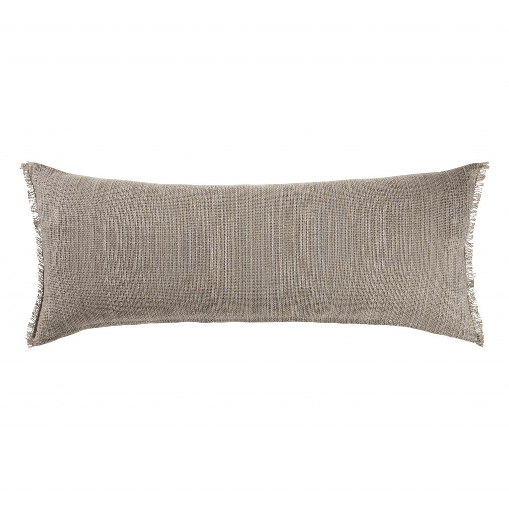 14" X 36" Tan Linen Zippered Pillow