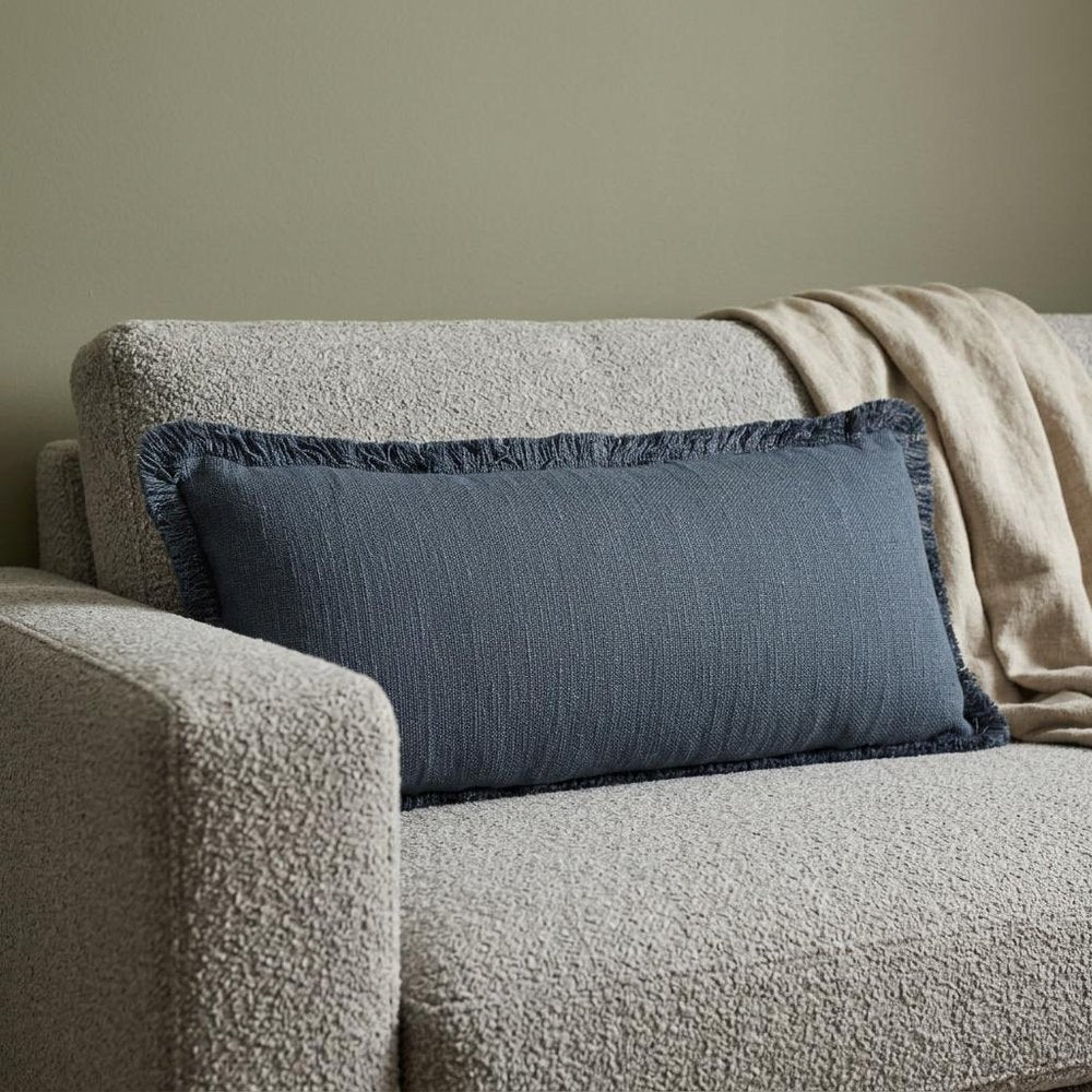 14" X 36" Navy Blue 100% Cotton Zippered Pillow