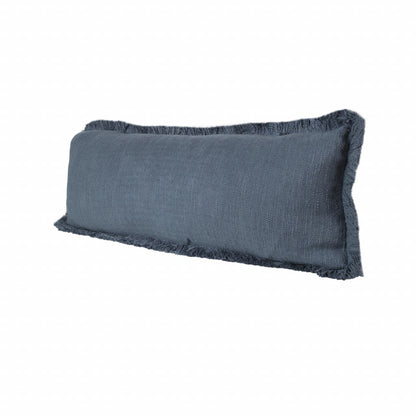 14" X 36" Navy Blue 100% Cotton Zippered Pillow