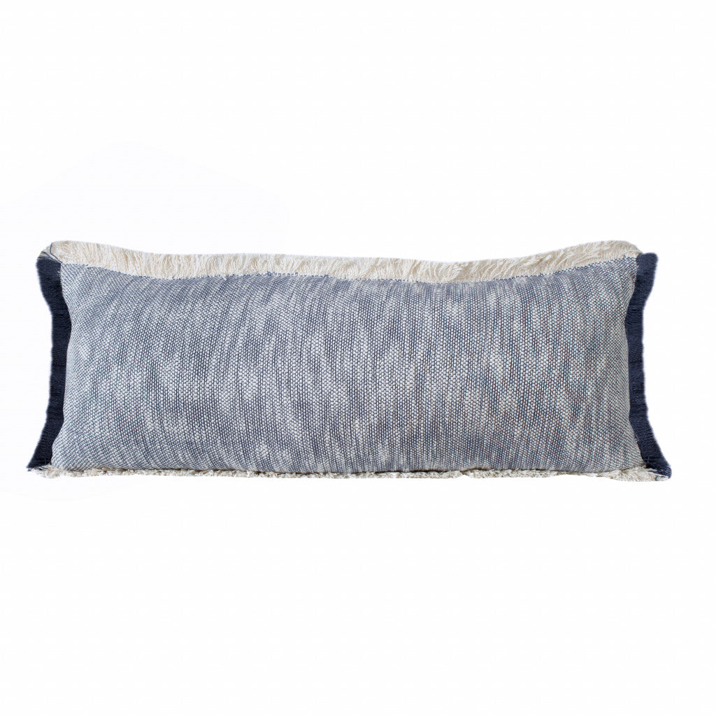 14" X 36" Navy Blue 100% Cotton Zippered Pillow