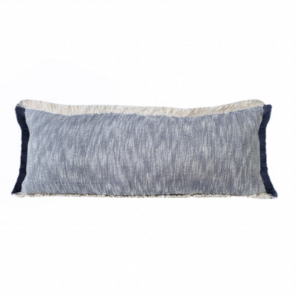 14" X 36" Navy Blue 100% Cotton Zippered Pillow