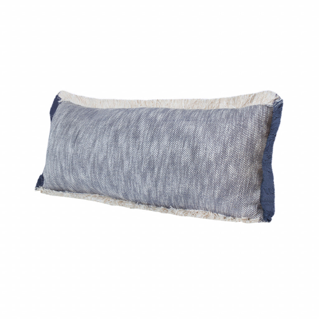 14" X 36" Navy Blue 100% Cotton Zippered Pillow