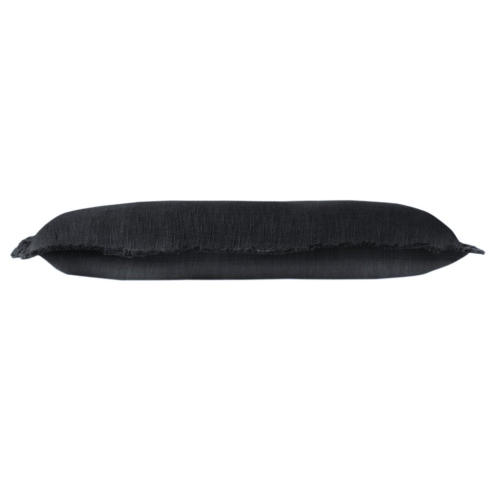 14" X 36" Jet Black 100% Cotton Zippered Pillow