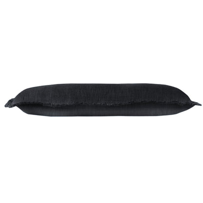 14" X 36" Jet Black 100% Cotton Zippered Pillow