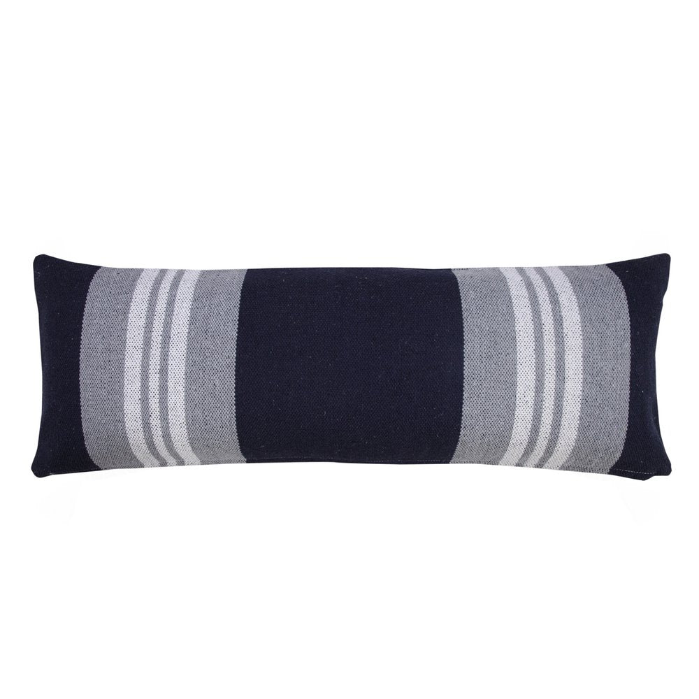14" X 36" Beige and Gray Lumbar Throw Pillow