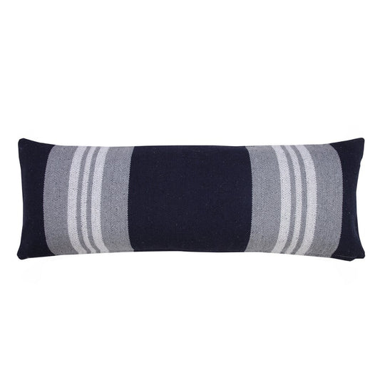 14" X 36" Beige and Gray Lumbar Throw Pillow
