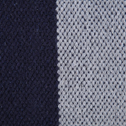 14" X 36" Navy Gray And White 100% Cotton Coastal Zippered Pillow