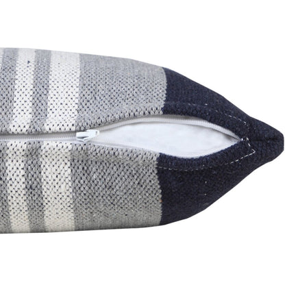 14" X 36" Beige and Gray Lumbar Throw Pillow