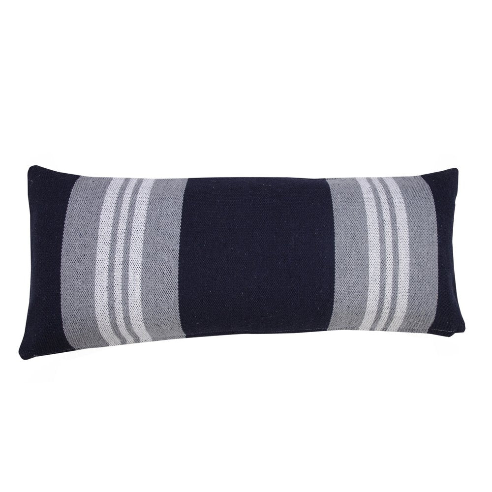 14" X 36" Beige and Gray Lumbar Throw Pillow