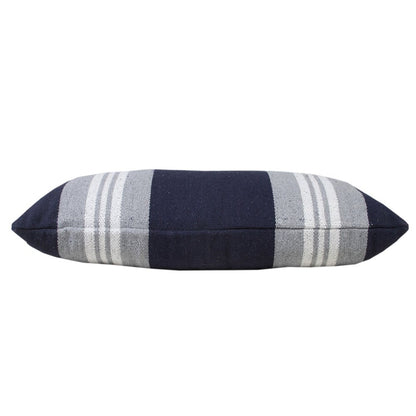 14" X 36" Beige and Gray Lumbar Throw Pillow