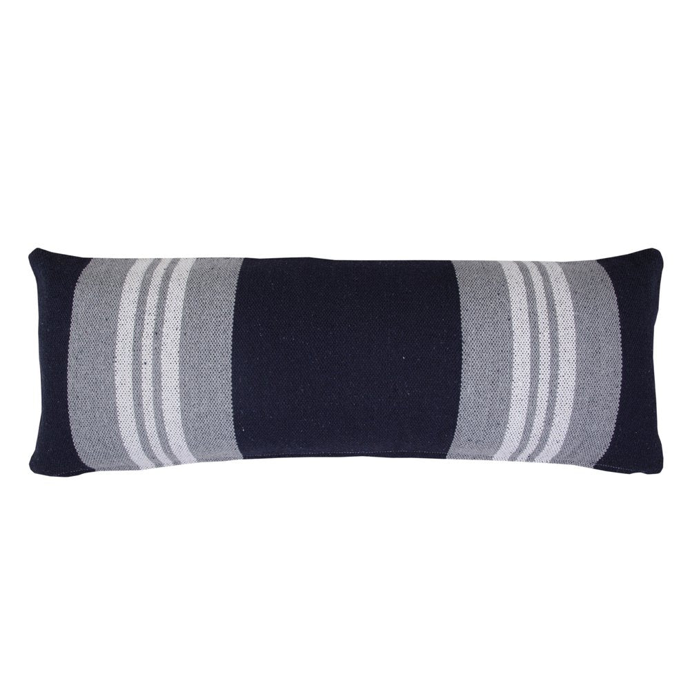 14" X 36" Beige and Gray Lumbar Throw Pillow