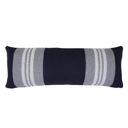 14" X 36" Beige and Gray Lumbar Throw Pillow