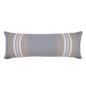 14" X 36" Navy Gray And White 100% Cotton Coastal Zippered Pillow