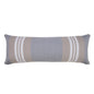 14" X 36" Beige and Gray Lumbar Throw Pillow