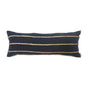 14" X 36" Navy And Tan 100% Cotton Zippered Pillow