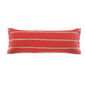 14" X 36" Red And Tan 100% Cotton Zippered Pillow