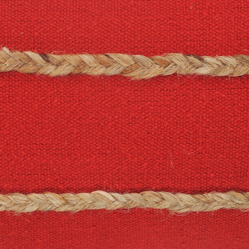 14" X 36" Navy Blue And Tan Cotton Striped Throw Pillow with Fringe