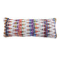14" X 36" White Red Blue Orange And Green 100% Cotton Geometric Zippered Pillow