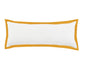 14" X 36" White And Icy Blue 100% Cotton Geometric Zippered Pillow