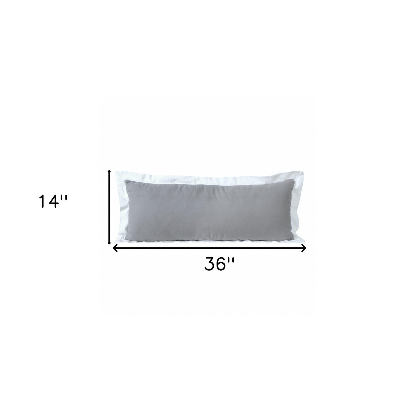 14" X 36" White And Black 100% Cotton Geometric Zippered Pillow