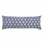 14" X 36" Vintage Indigo Blue And White 100% Cotton Geometric Zippered Pillow