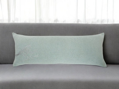 14" X 36" Silver Fabric Throw Pillow