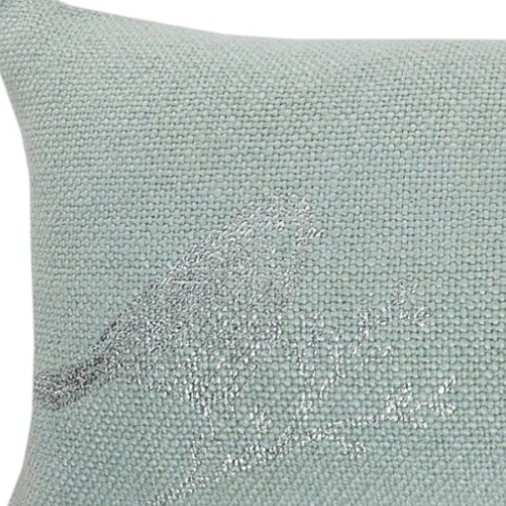 14" X 36" Silver Fabric Throw Pillow