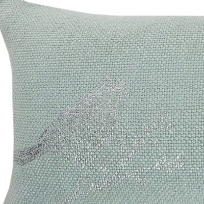 14" X 36" Silver Fabric Throw Pillow