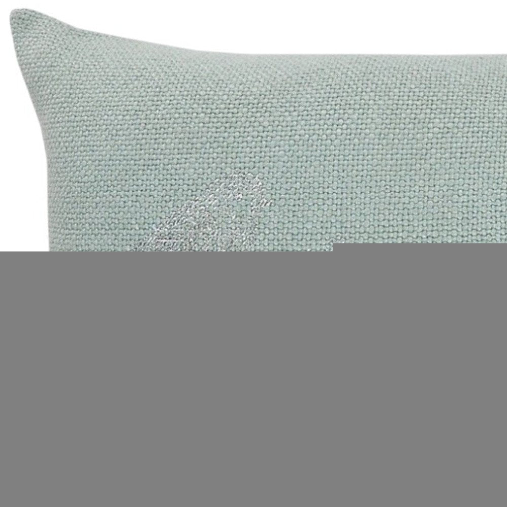 14" X 36" Silver Fabric Throw Pillow