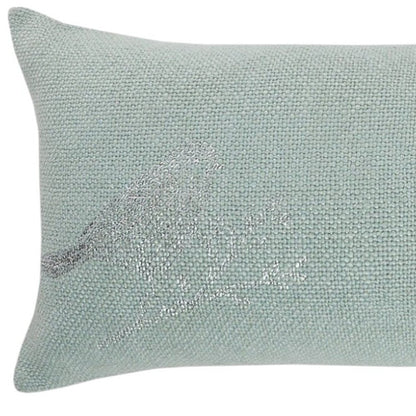 14" X 36" Silver Fabric Throw Pillow