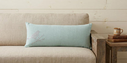 14" X 36" Silver Fabric Throw Pillow