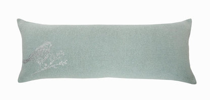 14" X 36" Silver Fabric Throw Pillow