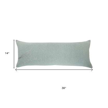 14" X 36" Silver Fabric Throw Pillow