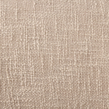 14" X 36" Beige Cotton Throw Pillow with Tassels