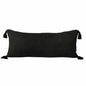 14" X 36" Black Cotton Throw Pillow with Tassels