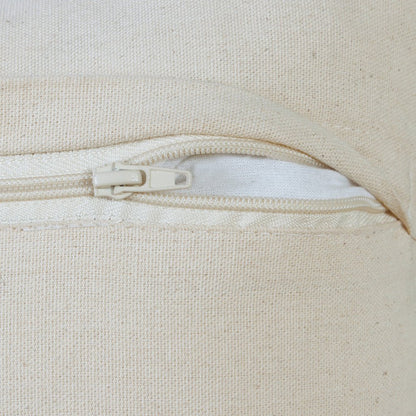 14" X 36" Light Blue And Off-White 100% Cotton Geometric Zippered Pillow