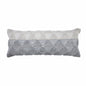 14" X 36" Gray And Off White Cotton Geometric Throw Pillow