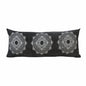 14" X 36" Black And White Cotton Medallion Throw Pillow