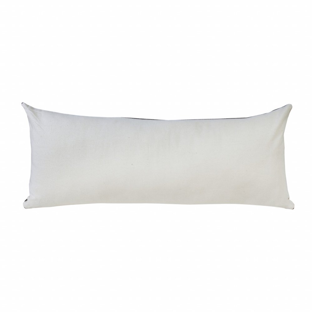 14" X 36" Black And White Cotton Medallion Throw Pillow