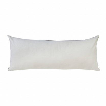 14" X 36" Black And White Cotton Medallion Throw Pillow