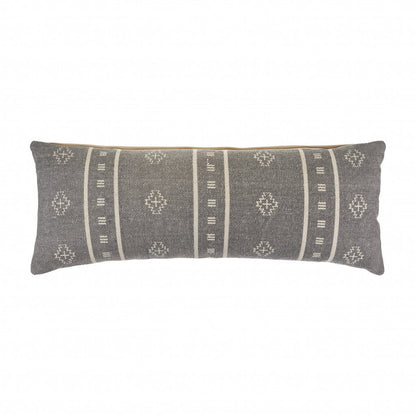 14" X 36" Gray Throw Pillow