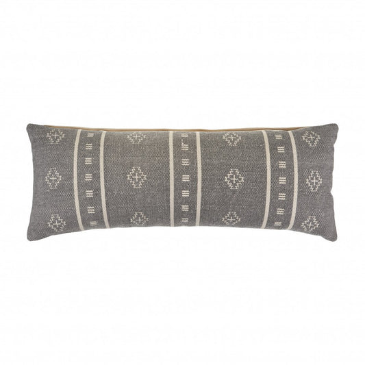14" X 36" Gray Throw Pillow