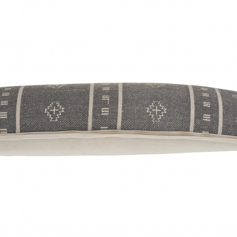 14" X 36" Gray Throw Pillow