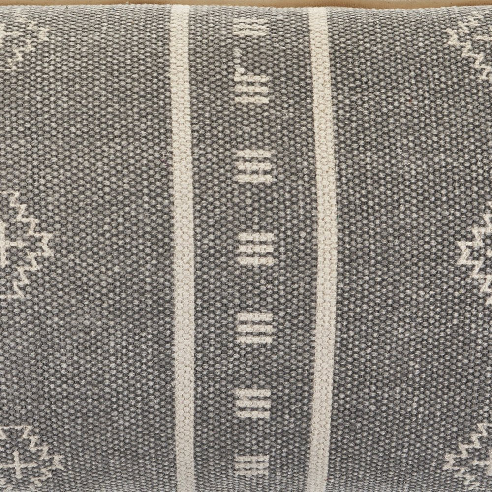 14" X 36" Gray Throw Pillow
