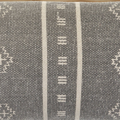 14" X 36" Gray Throw Pillow
