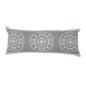 14" X 36" Gray And White Cotton Medallion Throw Pillow
