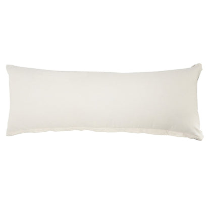 14" X 36" Gray And White Cotton Medallion Throw Pillow