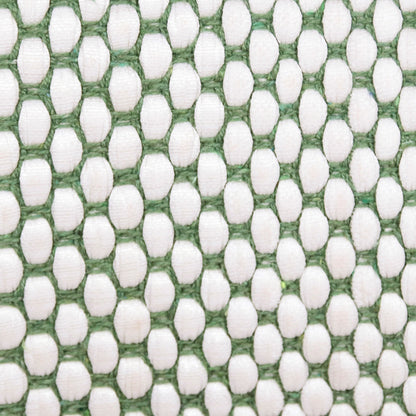 14" X 36" Green And White 100% Cotton Geometric Zippered Pillow