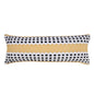 14" X 36" Yellow Black And White Cotton Striped Throw Pillow